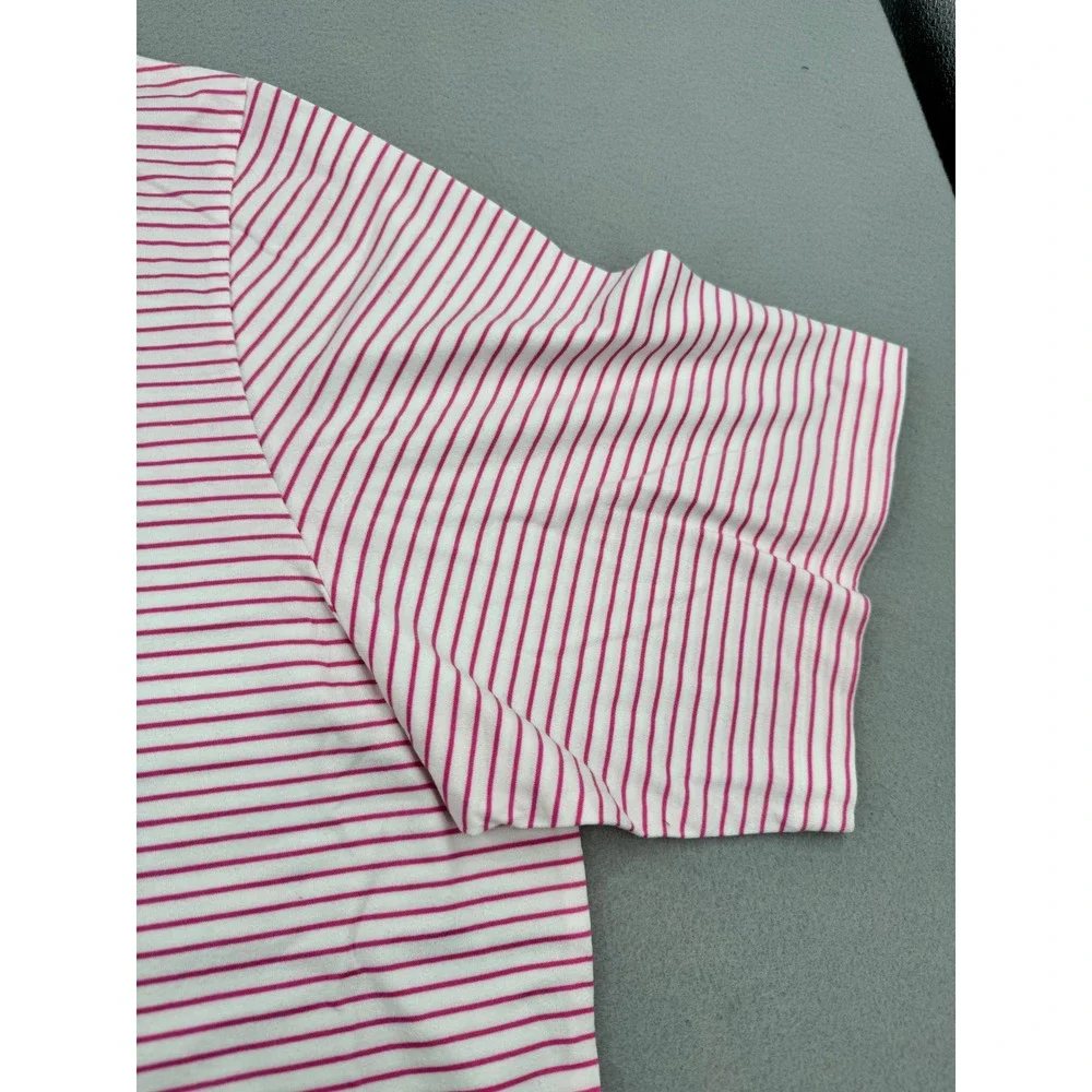 Polo Golf Ralph Lauren Mens XL Pink‎ Striped Short Sleeve Performance Polo Logo